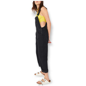 We The Free Black Sunwashed Denim Straight Leg Classic Relaxed Fit Overalls 31